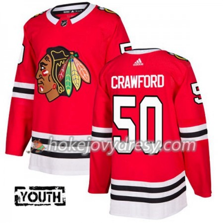 Dětské Hokejový Dres Chicago Blackhawks Corey Crawford 50 Červená 2017-2018 Adidas Authentic